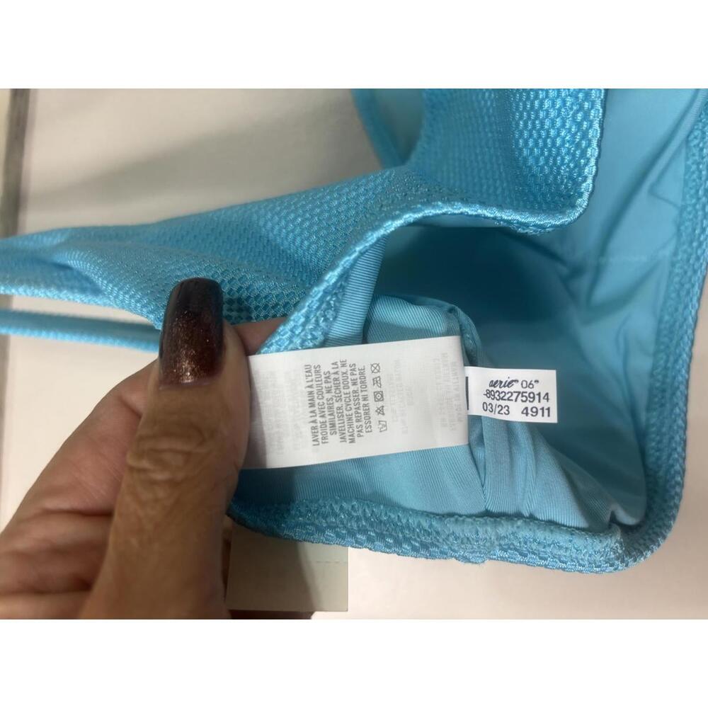 Aerie One-Shoulder Swim Top - Aqua Blue - Size Med - Picture 5 of 5